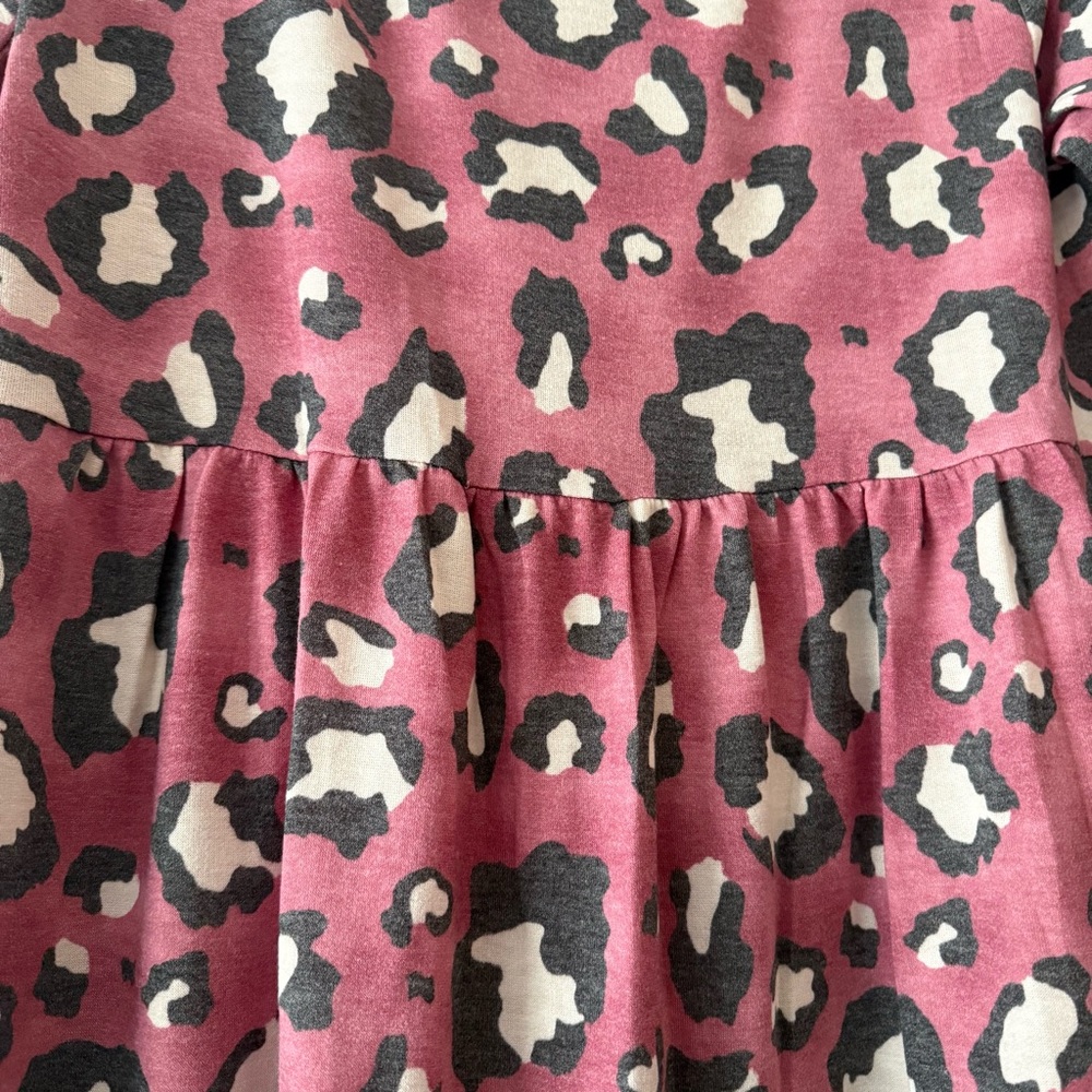 NWOT-Emerald Brand Pink/Merlot/Gray Leopard Long Sleeve Tunic Dress SZ M - Picture 9 of 9